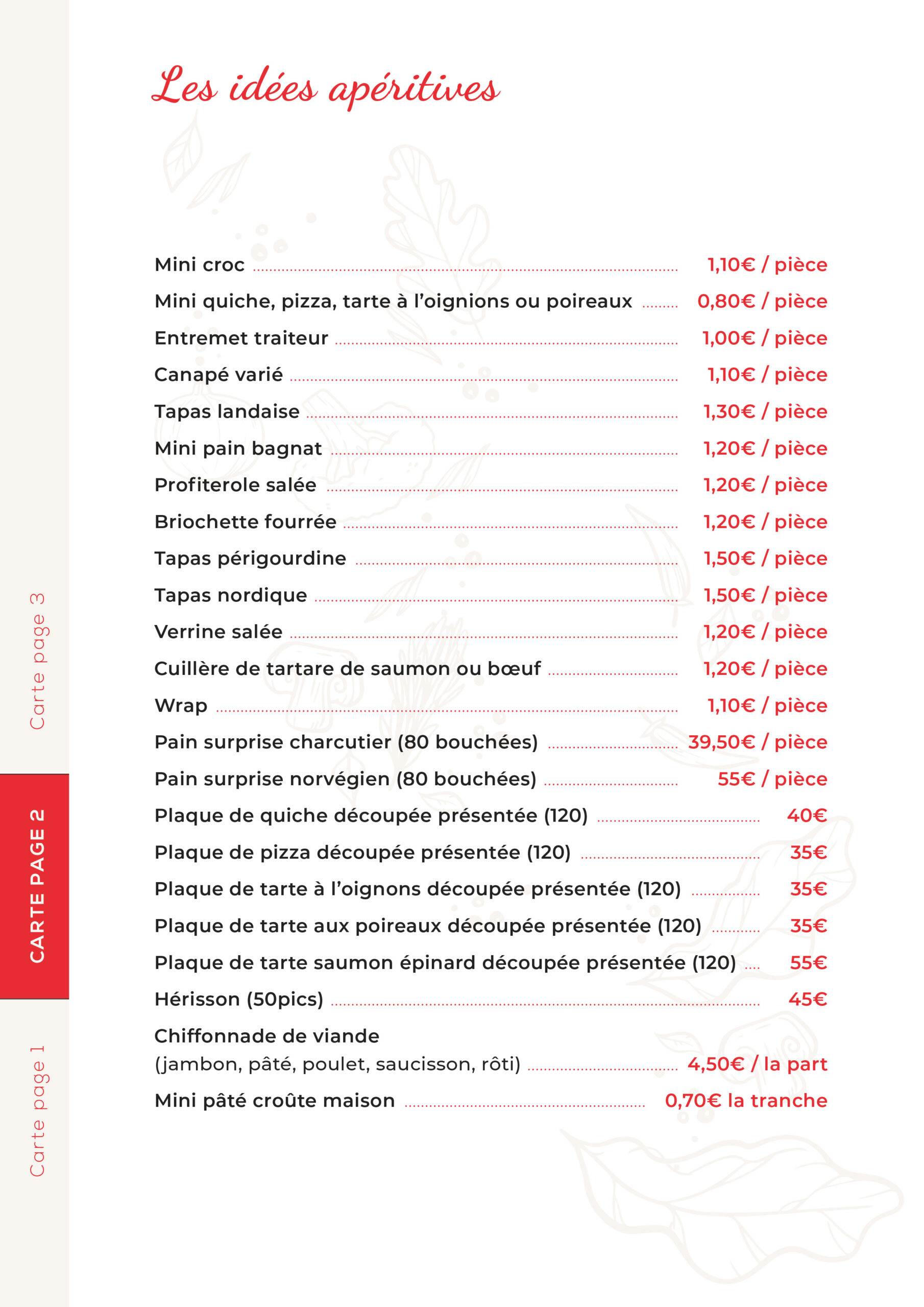 traiteur boucherie tisserand carte idées apéritives