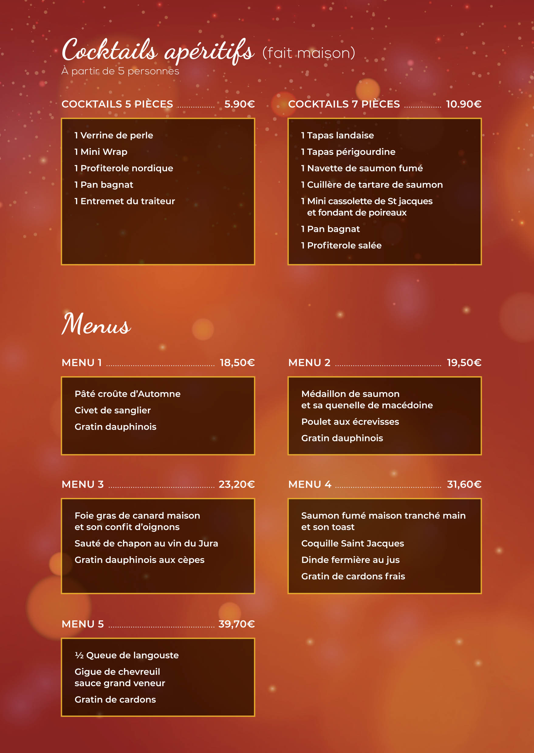 traiteur boucherie tisserand carte des fêtes menus