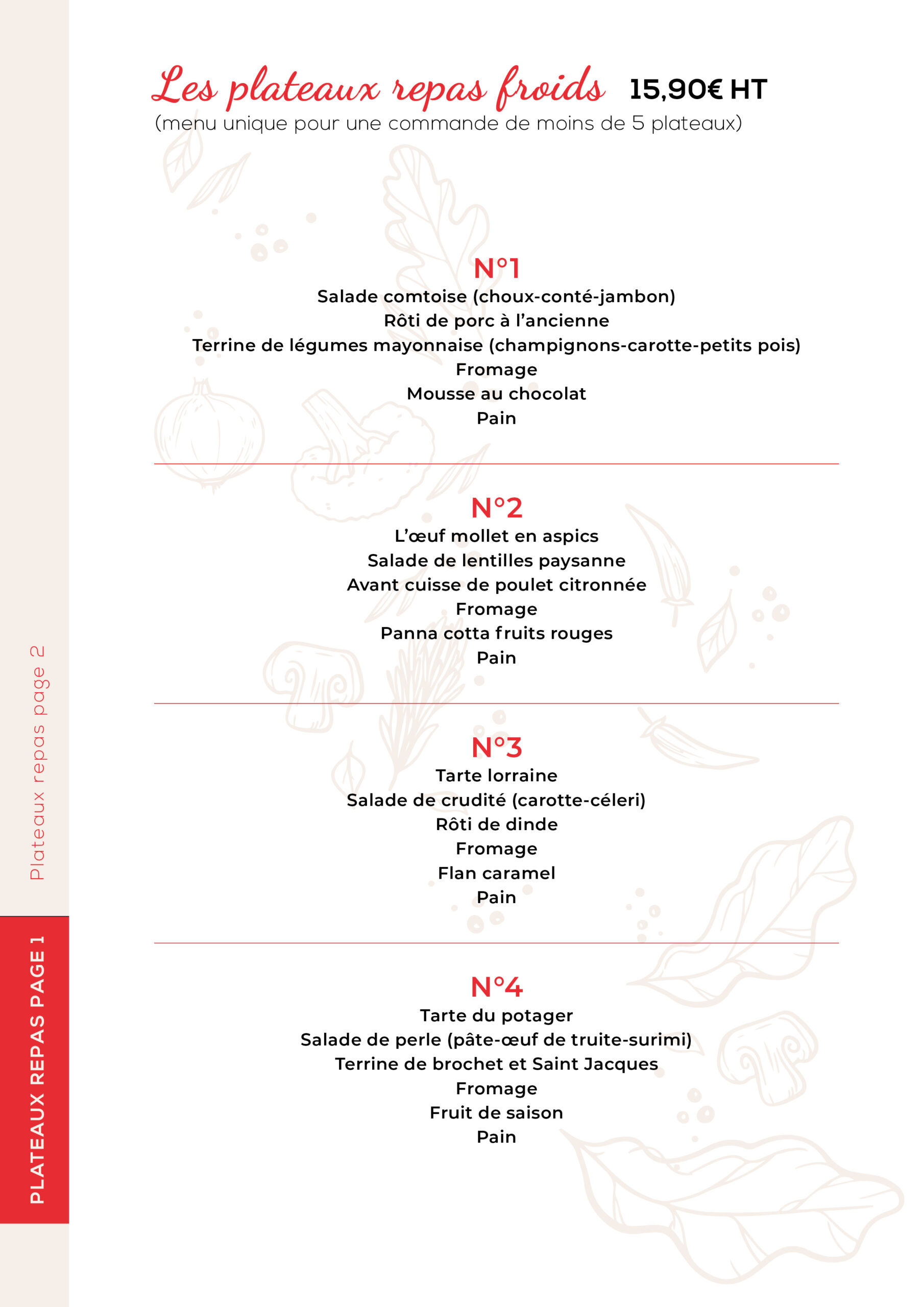 traiteur boucherie tisserand carte les plateaux repas froids