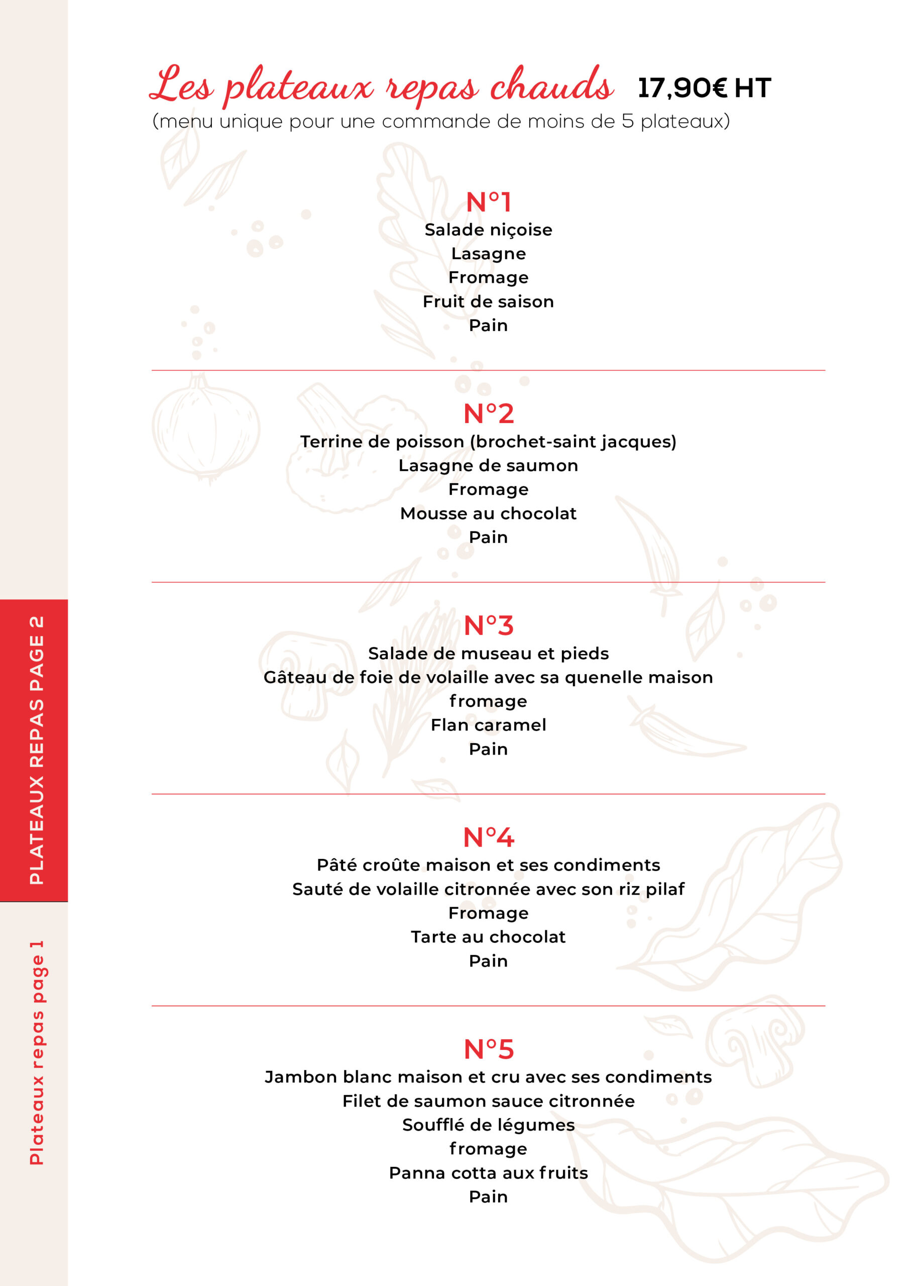 traiteur boucherie tisserand carte les plateaux repas chauds